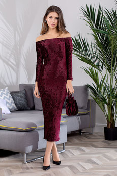Бордовое вечернее платье RUXARA