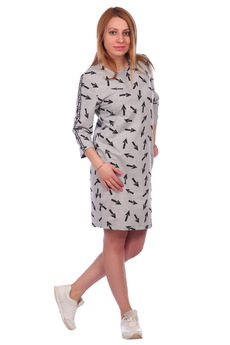 Серое платье со стрелками ElenaTex