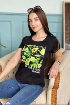 Черная футболка с авокадо Натали со скидкой
